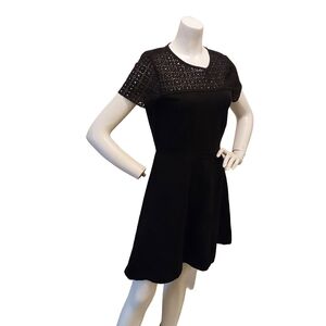 J CREW  EYELET BLACK COCKTAIL DRESS SIZE 6